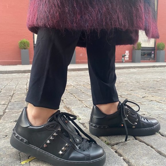Black Valentino Garavani Rockstud Sneakers (Size 7).  Gently used. - Picture 6 of 8